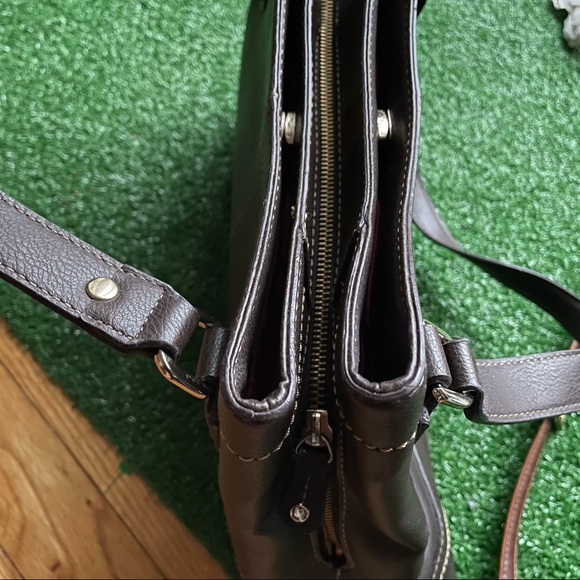 Vintage Liz Claiborne Brown Leather Handbag - Picture 5 of 6